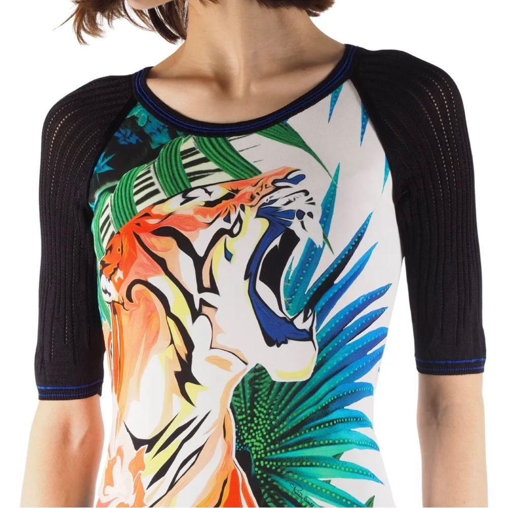 Roberto Cavalli Jungle Tiger Dress Italy EUC 44